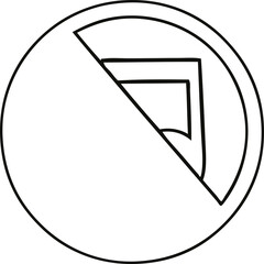 line drawing cartoon no music allowed sign