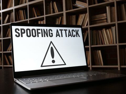 Spoofing attack is shown using the text