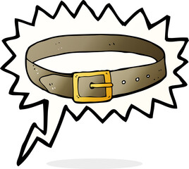 cartoon leather belt with speech bubble