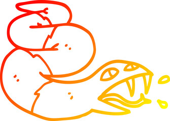warm gradient line drawing cartoon hissing snake