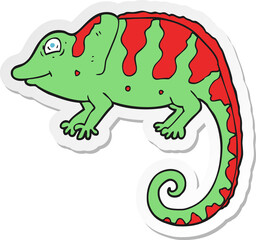 sticker of a cartoon chameleon
