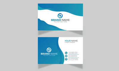 Simple blue luxury minimalist business card design for corporate business