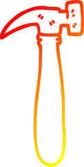 warm gradient line drawing cartoon hammer