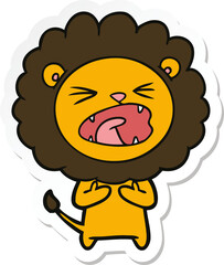 sticker of a cartoon lion