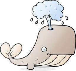 cartoon whale spouting water