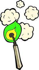 cartoon burning match