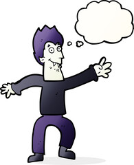 cartoon vampire with thought bubble