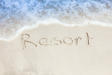 A Beautiful sea and sand on the shore vacation travel background