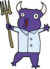 cartoon doodle demon monster