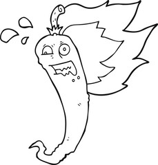 hot chilli pepper black and white cartoon