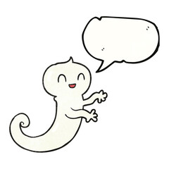 speech bubble textured cartoon ghost