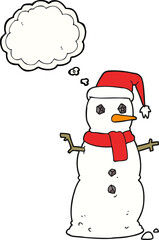 thought bubble cartoon snowman