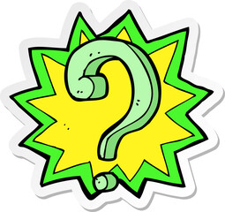 sticker of a cartoon question mark