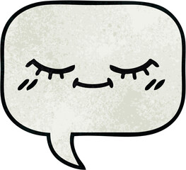 retro grunge texture cartoon speech bubble