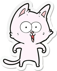 sticker of a funny cartoon cat