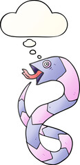 cartoon snake and thought bubble in smooth gradient style