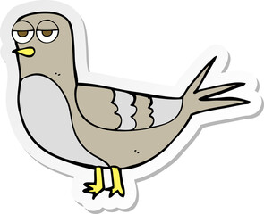 sticker of a cartoon pigeon