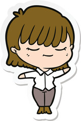 sticker of a cartoon woman
