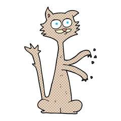 cartoon cat scratching