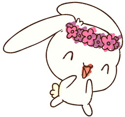 Happy Bunny Chalk Drawing