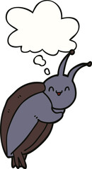 cute cartoon beetle and thought bubble