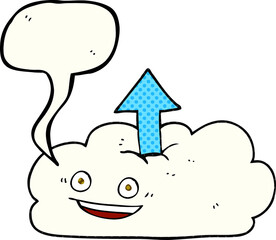 comic book speech bubble cartoon upload to the cloud
