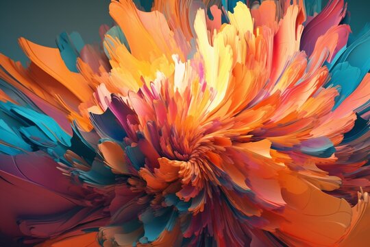 A colorful abstract design with a mix of warm and cool tones and hues, Generative AI