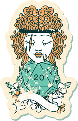 human barbarian with natural 20 dice roll illustration