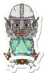 elf fighter with natural 20 dice roll illustration