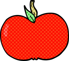 cartoon doodle juicy apple