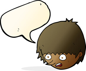 cartoon stressed face with speech bubble