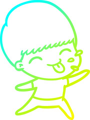 cold gradient line drawing cartoon rude man