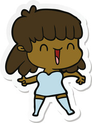 sticker of a cartoon woman