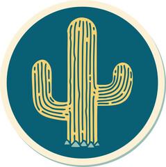 tattoo style sticker of a cactus