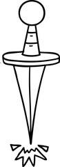line drawing doodle of a small dagger