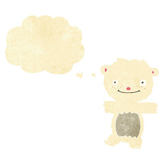 cartoon polar bear cub with thought bubble