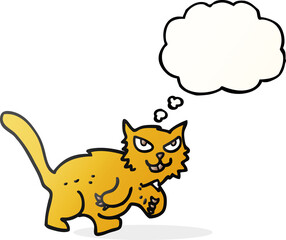 thought bubble cartoon cat