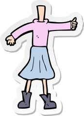 sticker of a cartoon female body
