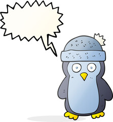 speech bubble cartoon penguin