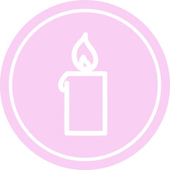burning candle circular icon
