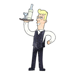 textured cartoon waiter