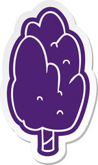 cartoon sticker single green tree