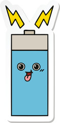 sticker of a cute cartoon battery