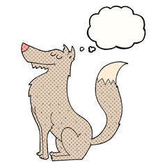 thought bubble cartoon wolf