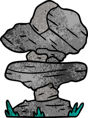 textured cartoon doodle of grey stone boulders © lineartestpilot
