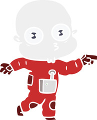 flat color style cartoon weird bald spaceman