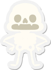 Fototapeta na wymiar confident spooky skeleton sticker