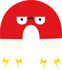 flat color retro cartoon magnet