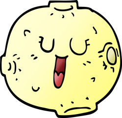 cartoon doodle shining moon