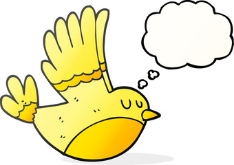 thought bubble cartoon flying bird